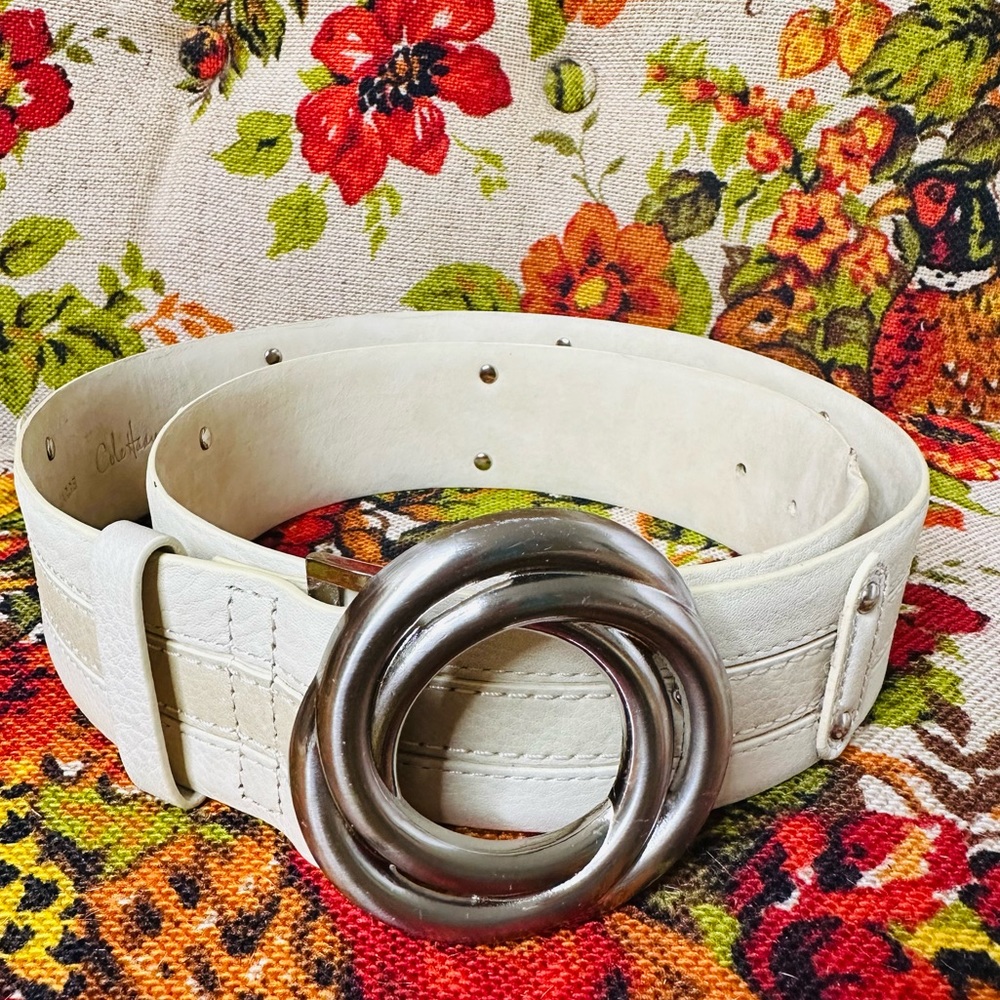 ◽️COLE HAAN-BELT◽️COLOR:CREAM/WHITE◽️SIZE:LARGE